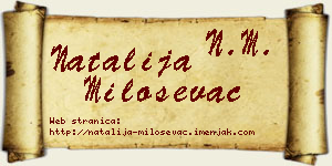 Natalija Miloševac vizit kartica